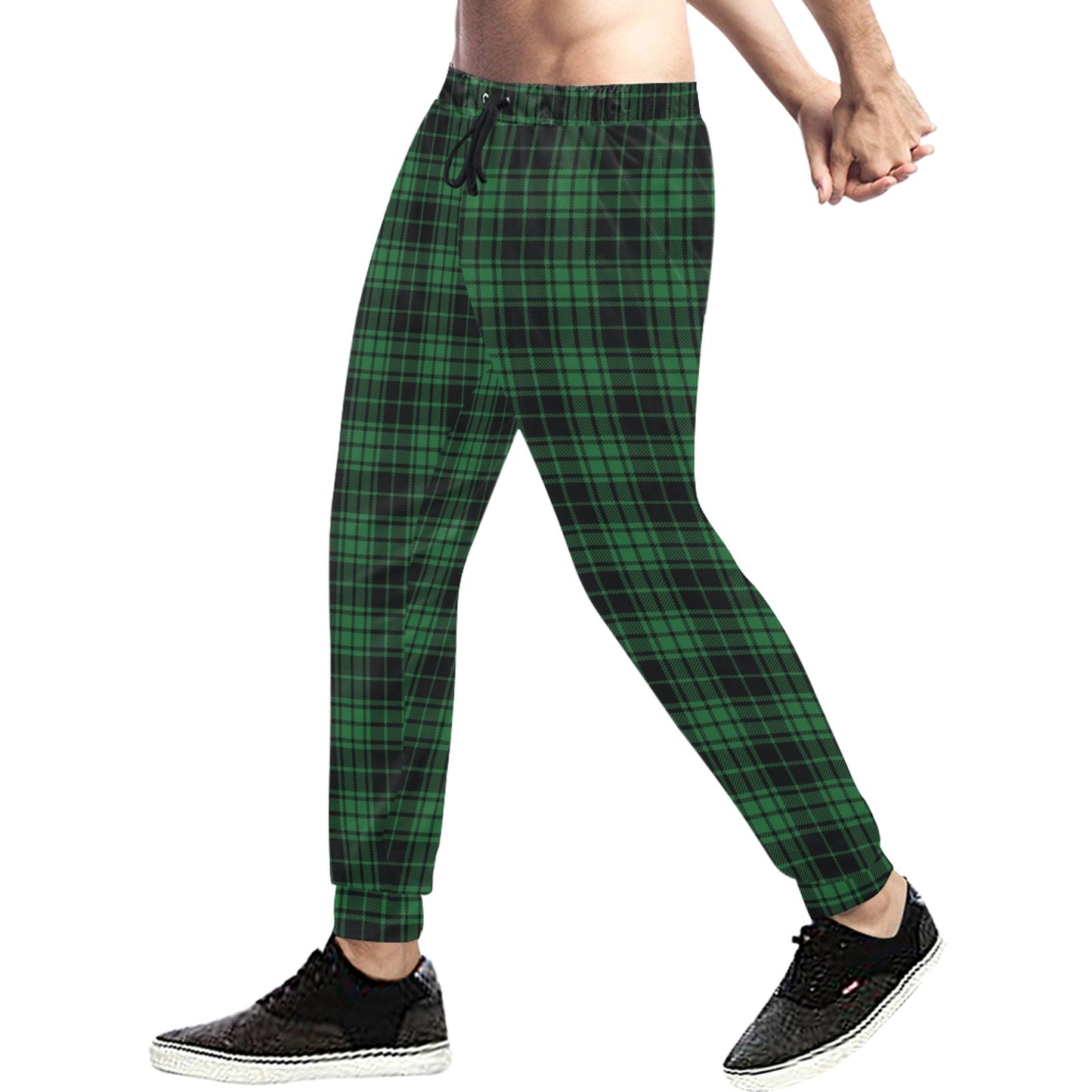 Green Tartan Plaid Pattern Men's Sweatpants