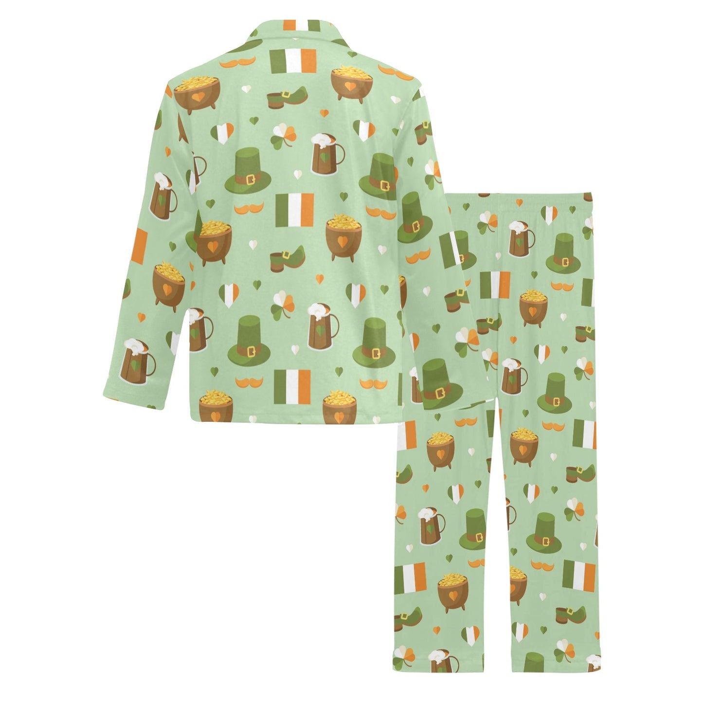 St Patricks Day Print Design LKS302 Men's Long Pajama Set