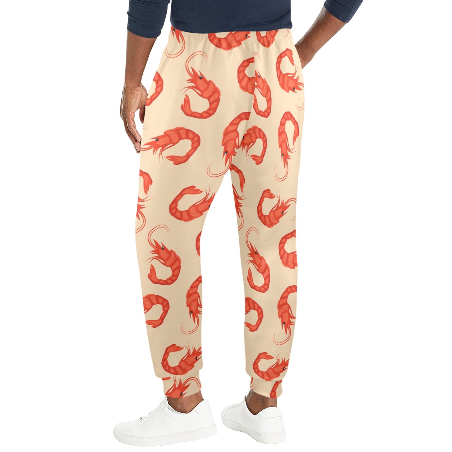 Prawn Pattern Print Design 02 Men's Casual Track Pants