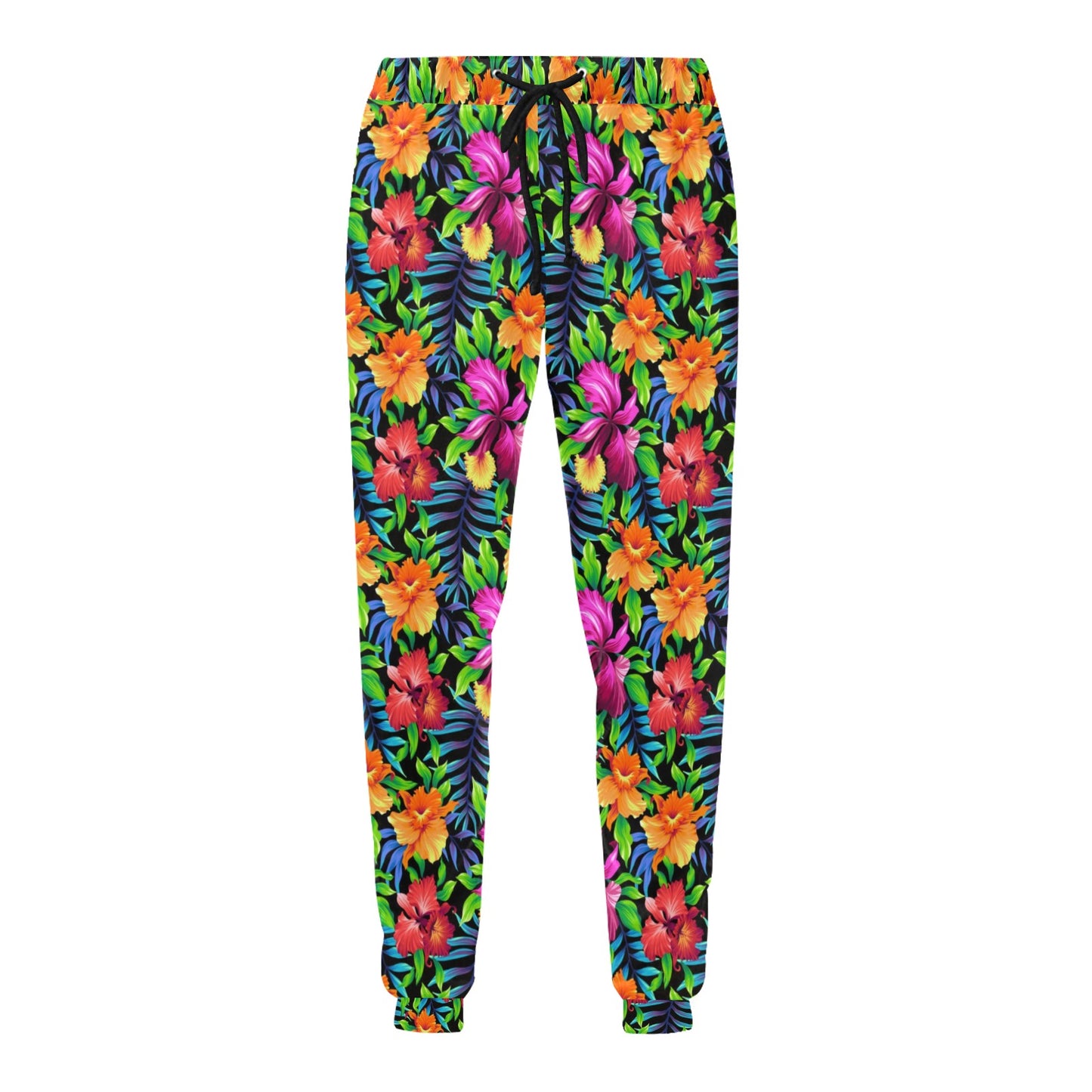 Tropical Folower Colorful Print Men's Sweatpants