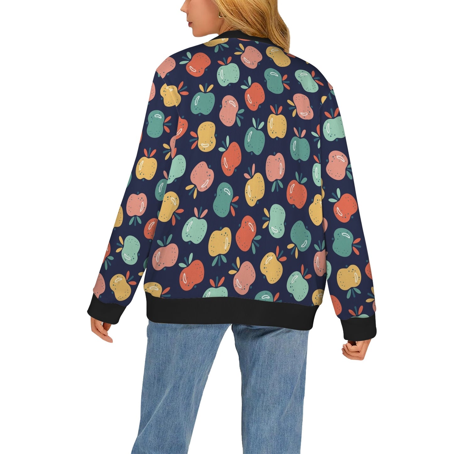 Apple Pattern Print Design AP09 Women's Cardigan