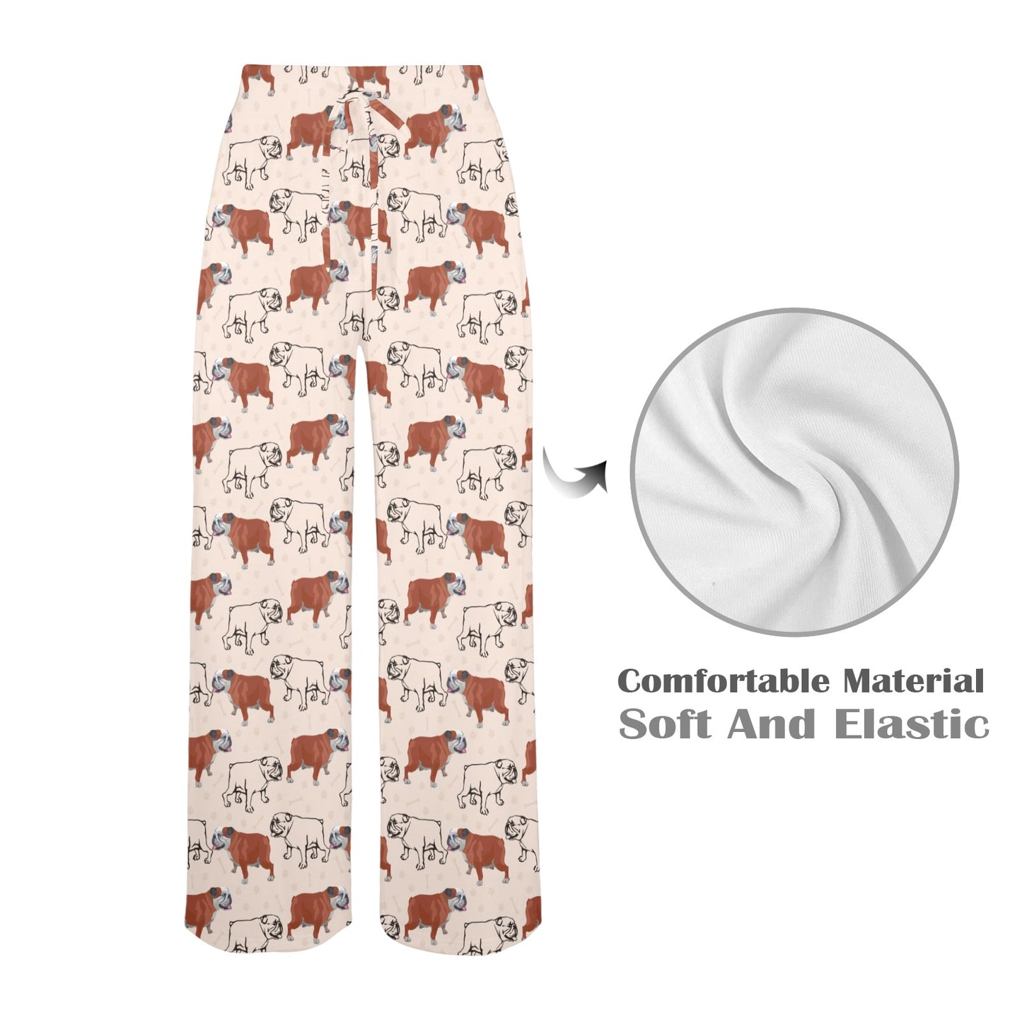 Bulldogs Pattern Print Design 04 Women's Wide Leg Lounge Pants