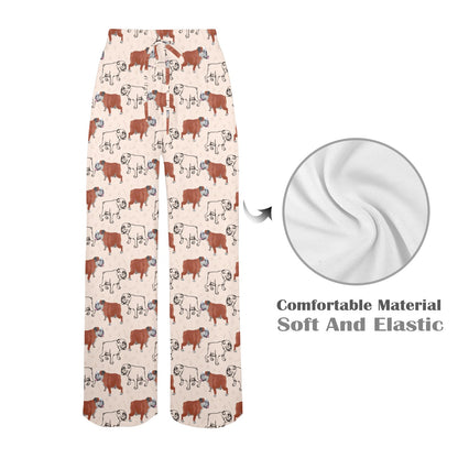 Bulldogs Pattern Print Design 04 Women's Wide Leg Lounge Pants