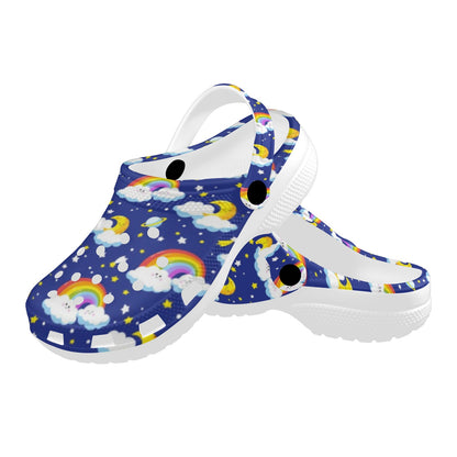 Rainbow Space Design Print Unisex Clogs Shoes