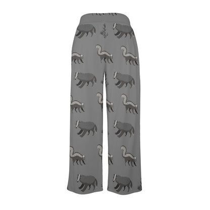 Skunk Print Design LKS301 Women's Wide Leg Lounge Pants