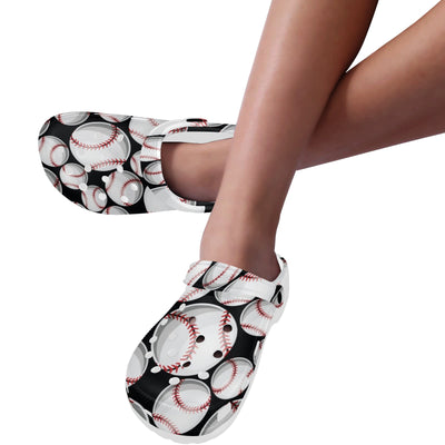 Baseball Black Background Unisex Clogs Shoes