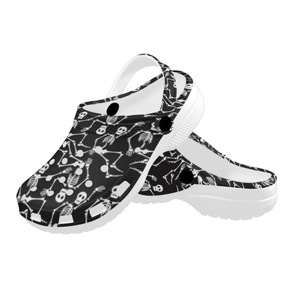 Skeleton Themed Print Unisex Clogs Shoes