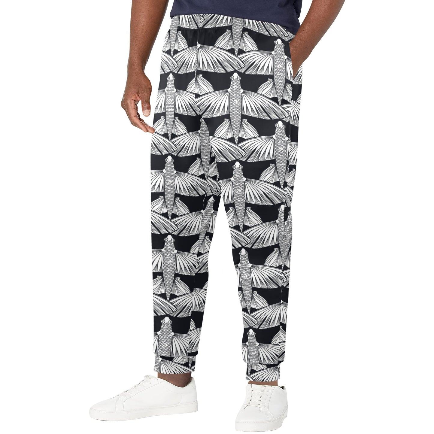 Flying Fish Pattern Print Design 03 Men's Casual Track Pants