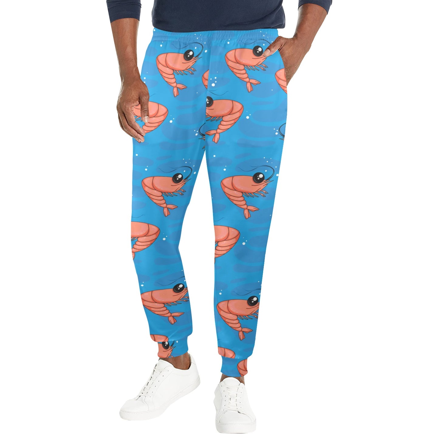 Prawn Cute Pattern Print Design 03 Men's Casual Track Pants