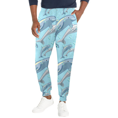 Dolphin Print Pattern Men's Casual Track Pants
