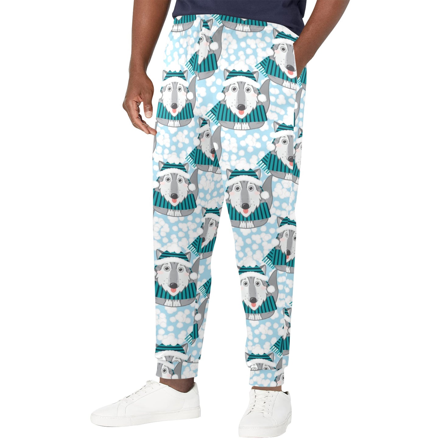 Alaskan Malamute Pattern Print Design 01 Men's Casual Track Pants