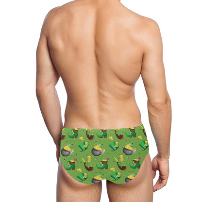 Shamrock Saint Patrick's Day Print Design LKS306 Men's Swimming Briefs