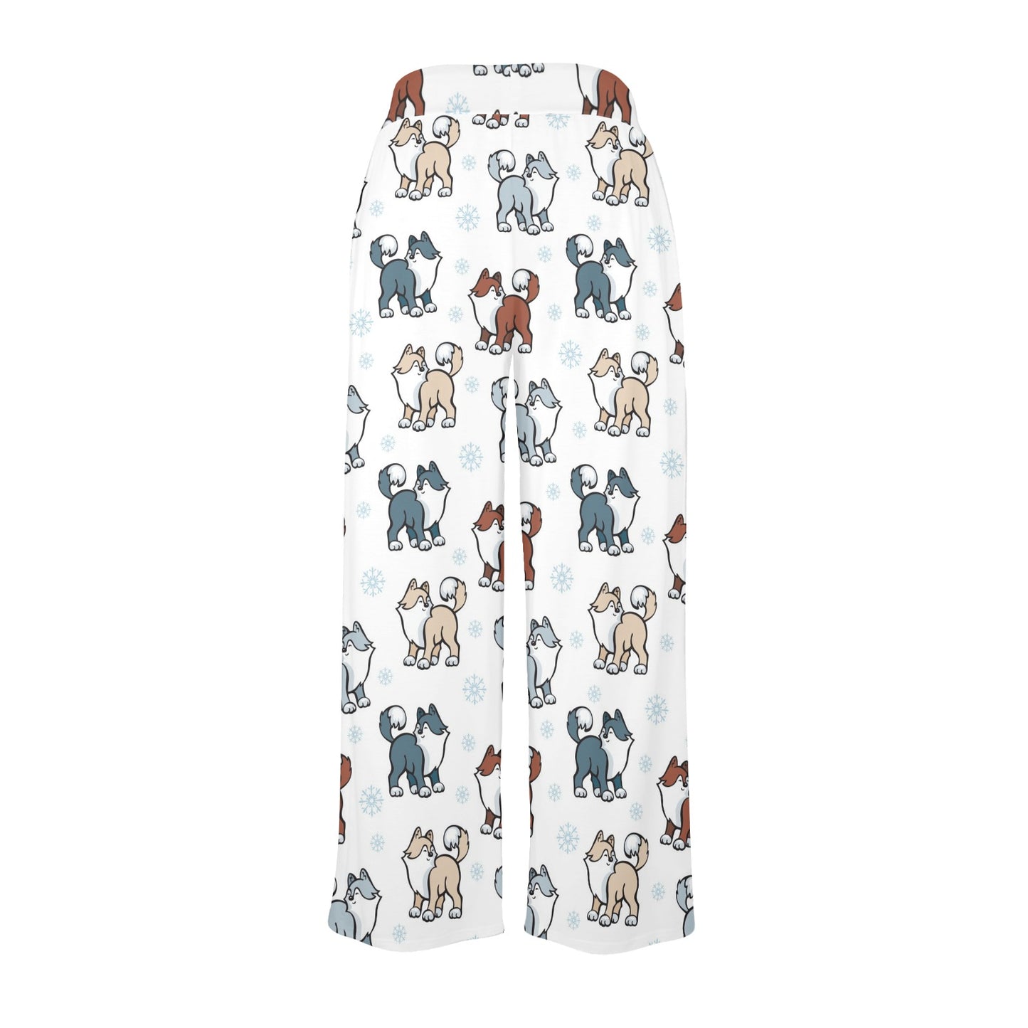 Alaskan Malamute Pattern Print Design 02 Women's Wide Leg Lounge Pants
