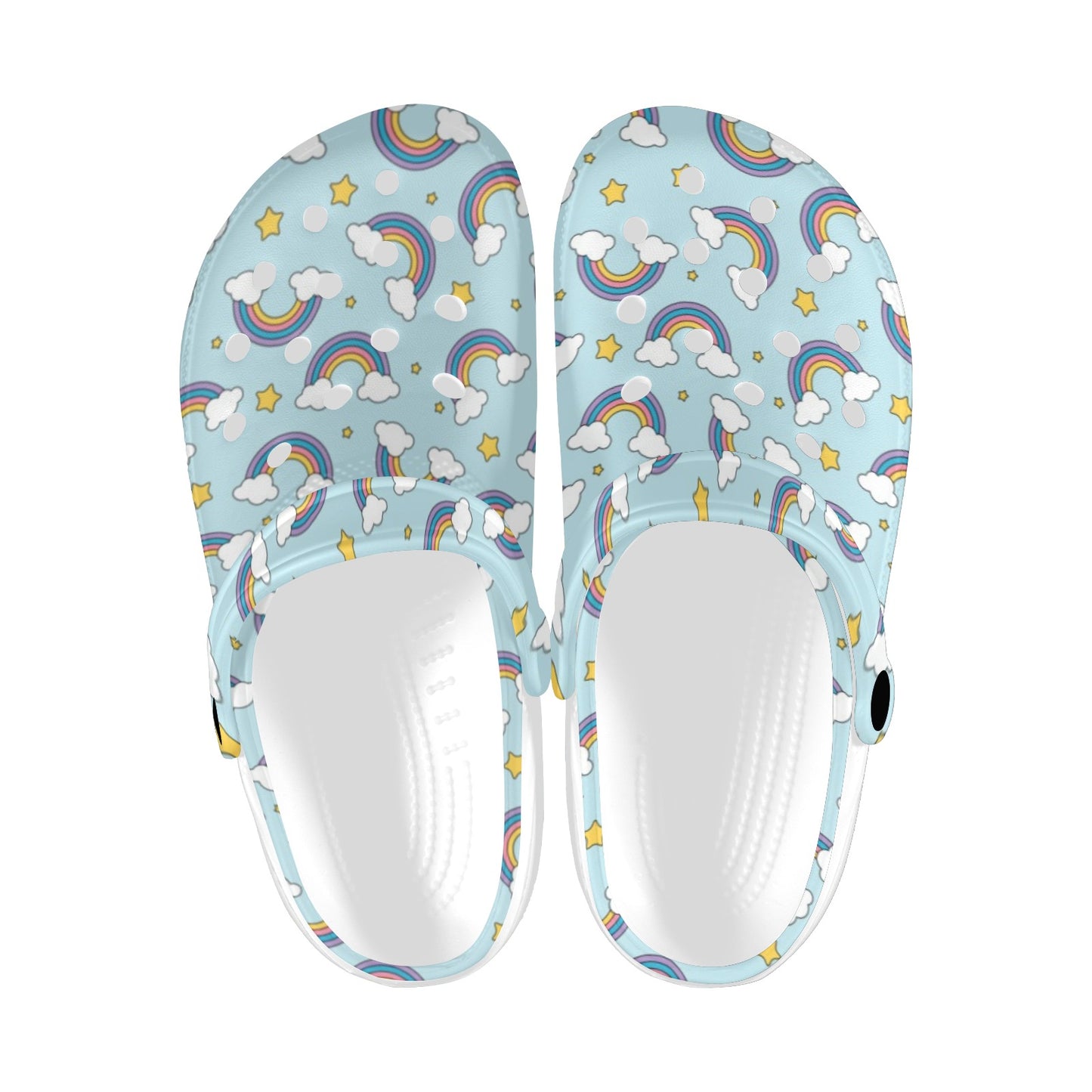 Rainbow Cloud Print Pattern Unisex Clogs Shoes
