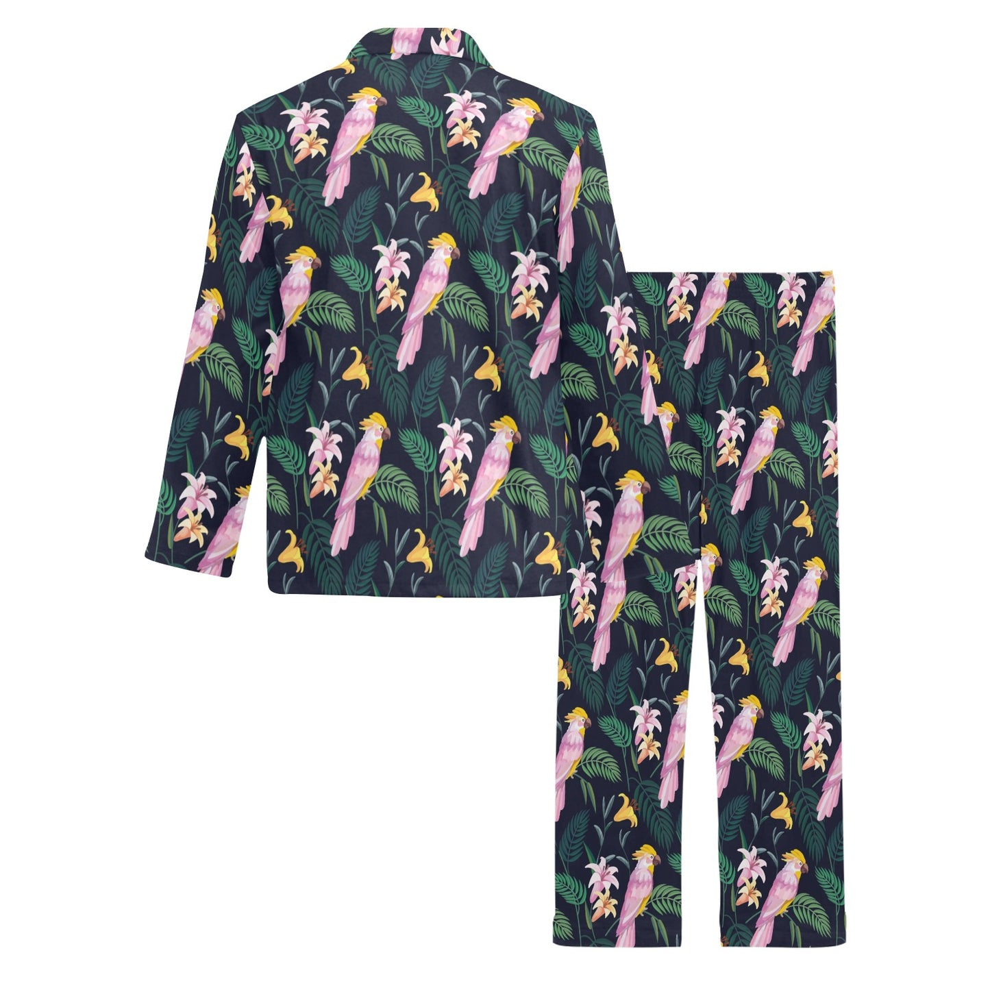 Cockatoo Pattern Print Design 03 Men's Long Pajama Set