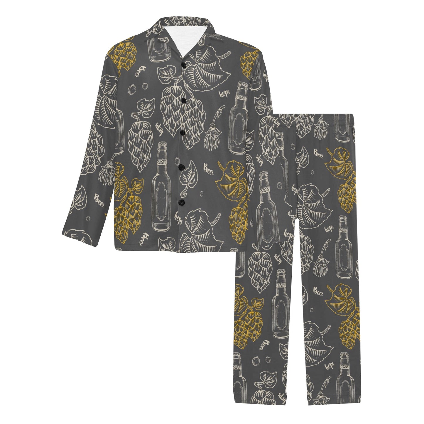 Hope Pattern Print Design 01 Men's Long Pajama Set