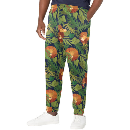 Lion Jungle Pattern Print Design 05 Men's Casual Track Pants