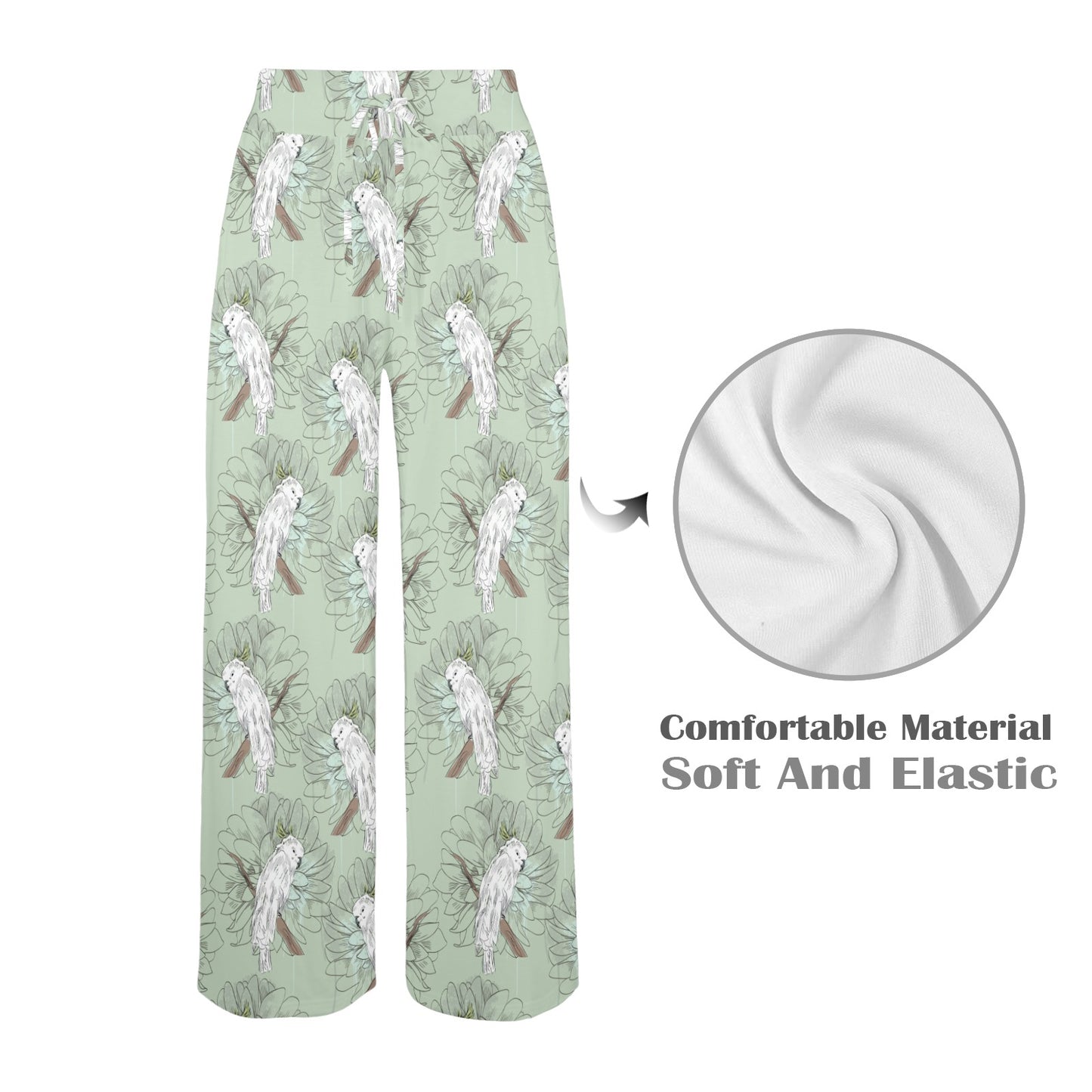 Cockatiel Pattern Print Design 01 Women's Wide Leg Lounge Pants