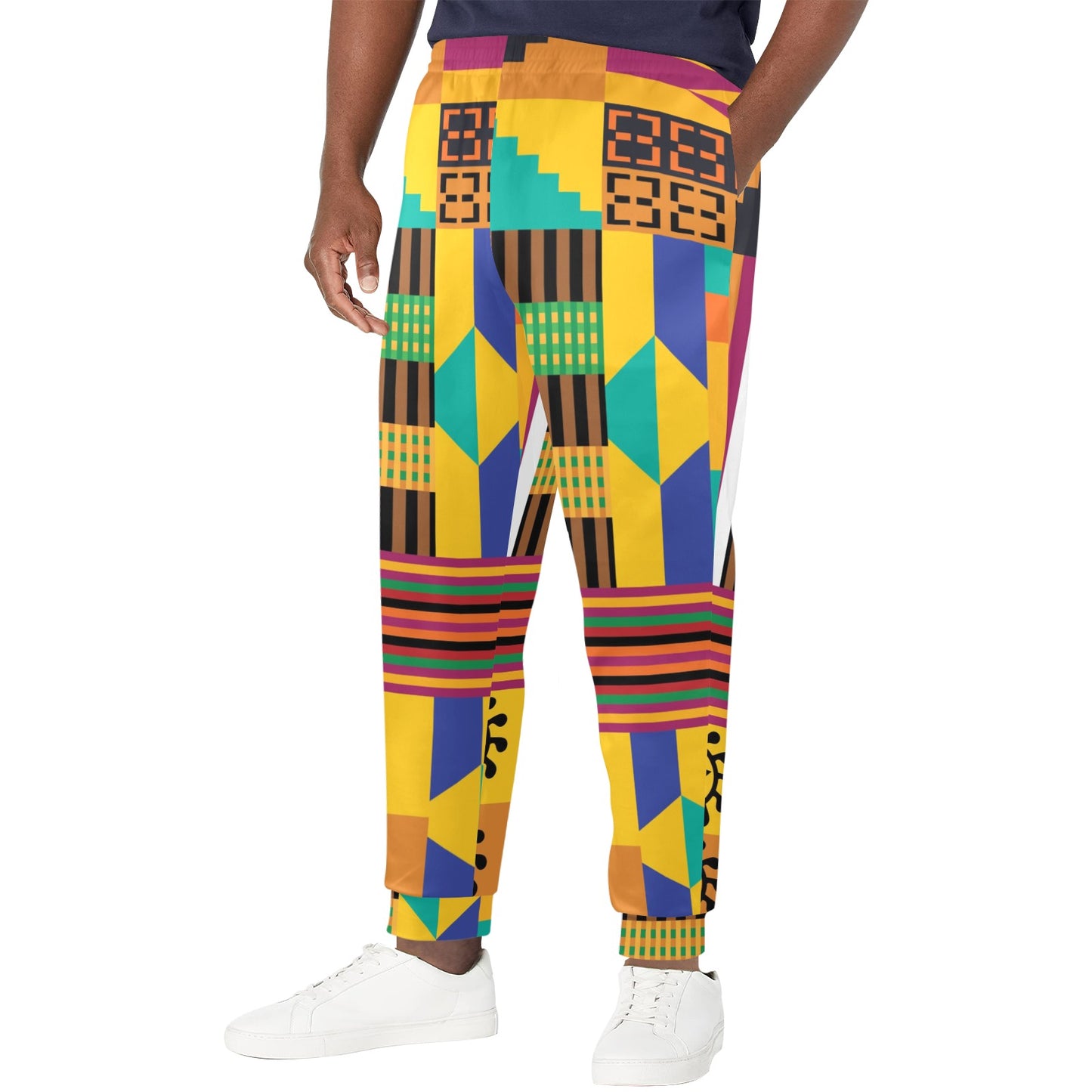 Kente Pattern Print Design 03 Men's Casual Track Pants