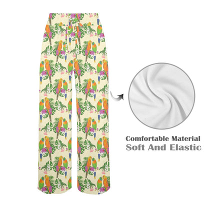 Conures Pattern Print Design 02 Women's Wide Leg Lounge Pants