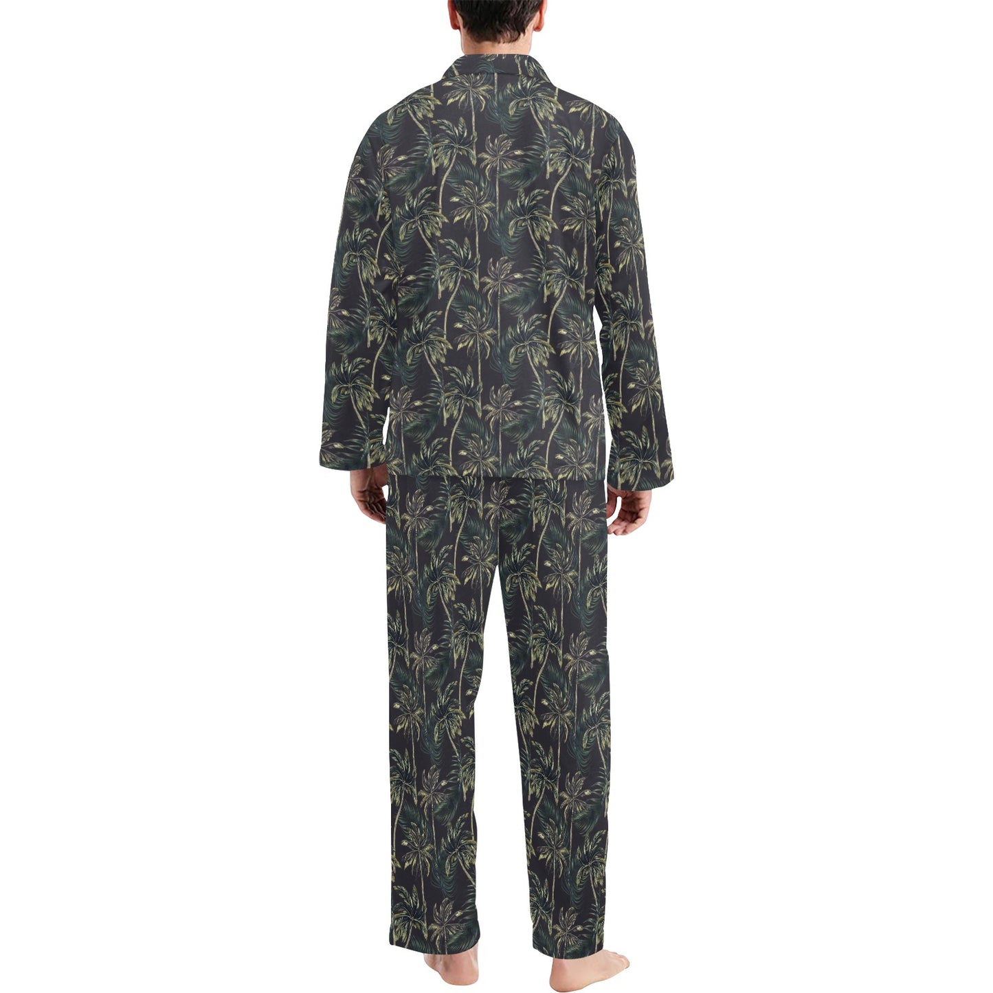 Palm Tree Background Design Print Men's Long Pajama Set
