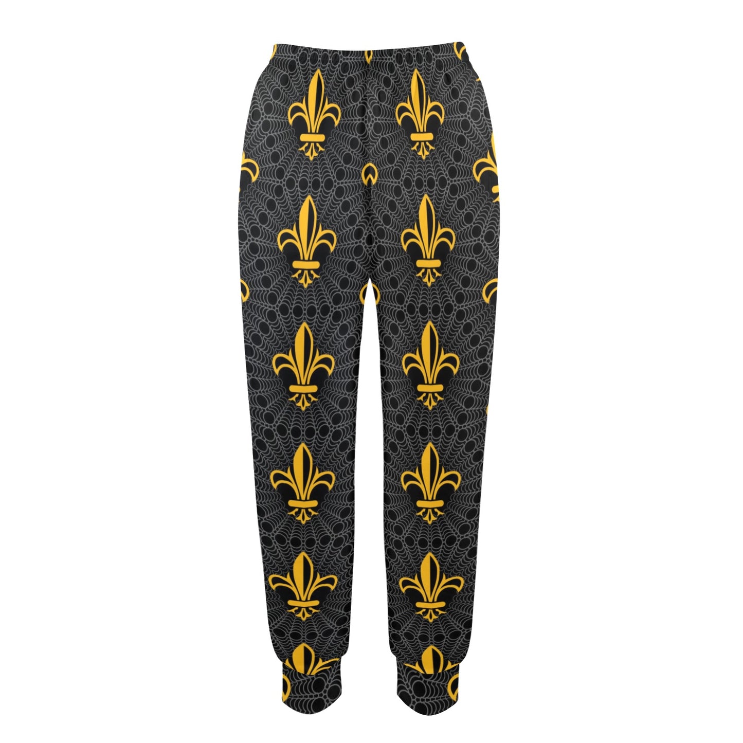 Fleur De Lis Gold Pattern Print Design 01 Women's Casual Track Pants