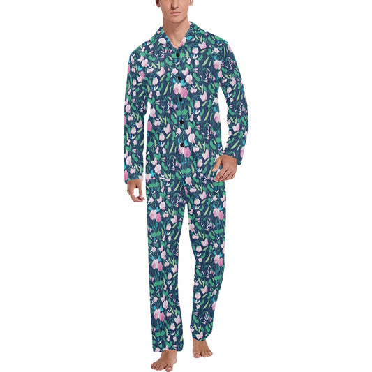 Sweet Pea Print Design LKS303 Men's Long Pajama Set