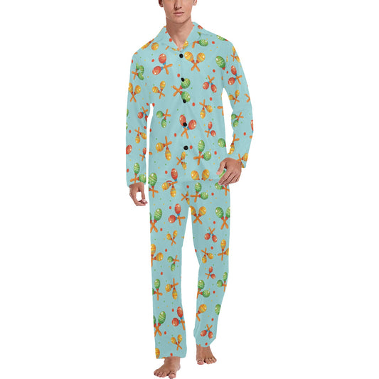 Maracas Print Design LKS402 Men's Long Pajama Set