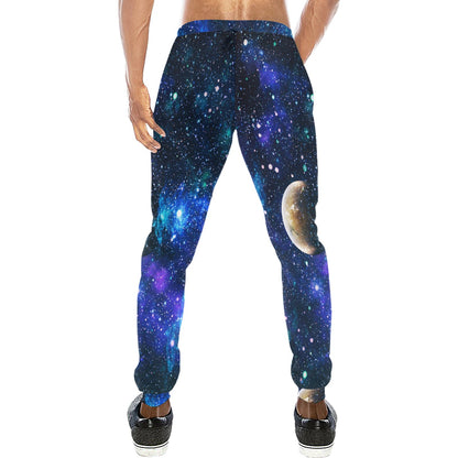Galaxy Stardust Planet Space Print Men's Sweatpants