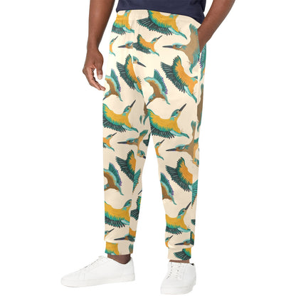Kingfisher Pattern Print Design 02 Men's Casual Track Pants