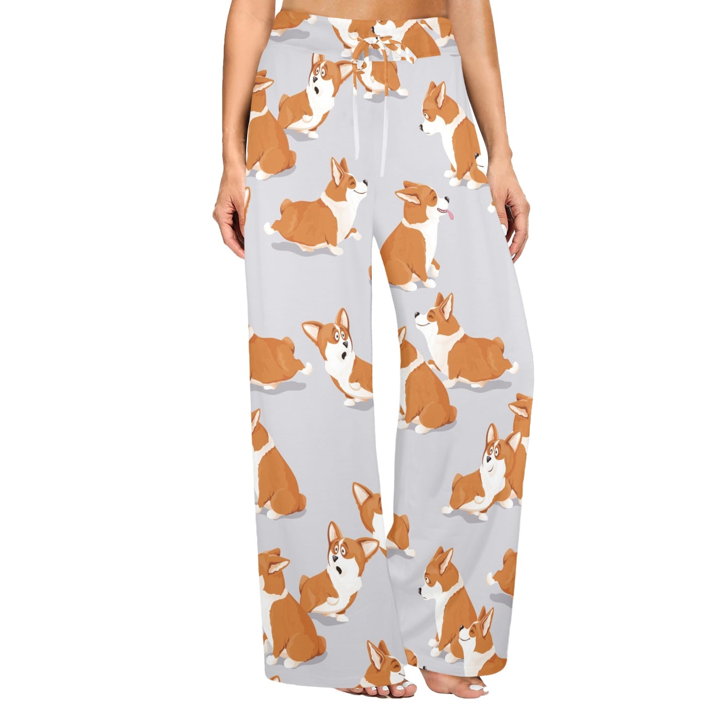 Pembroke Welsh Corgis Pattern Print Design A04 Women's Wide Leg Lounge Pants