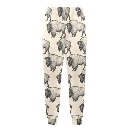 Bison Pattern Print Design 02 Men's Casual Track Pants