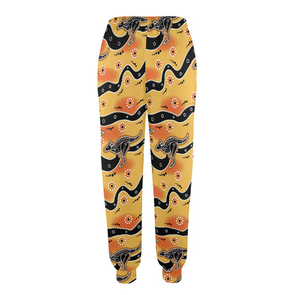 Kangaroos Aboriginal Pattern Print Design 06 Women's Casual Track Pants