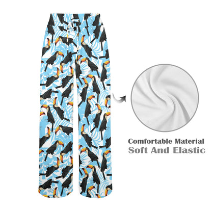 Toucan Print Design LKS303 Women's Wide Leg Lounge Pants