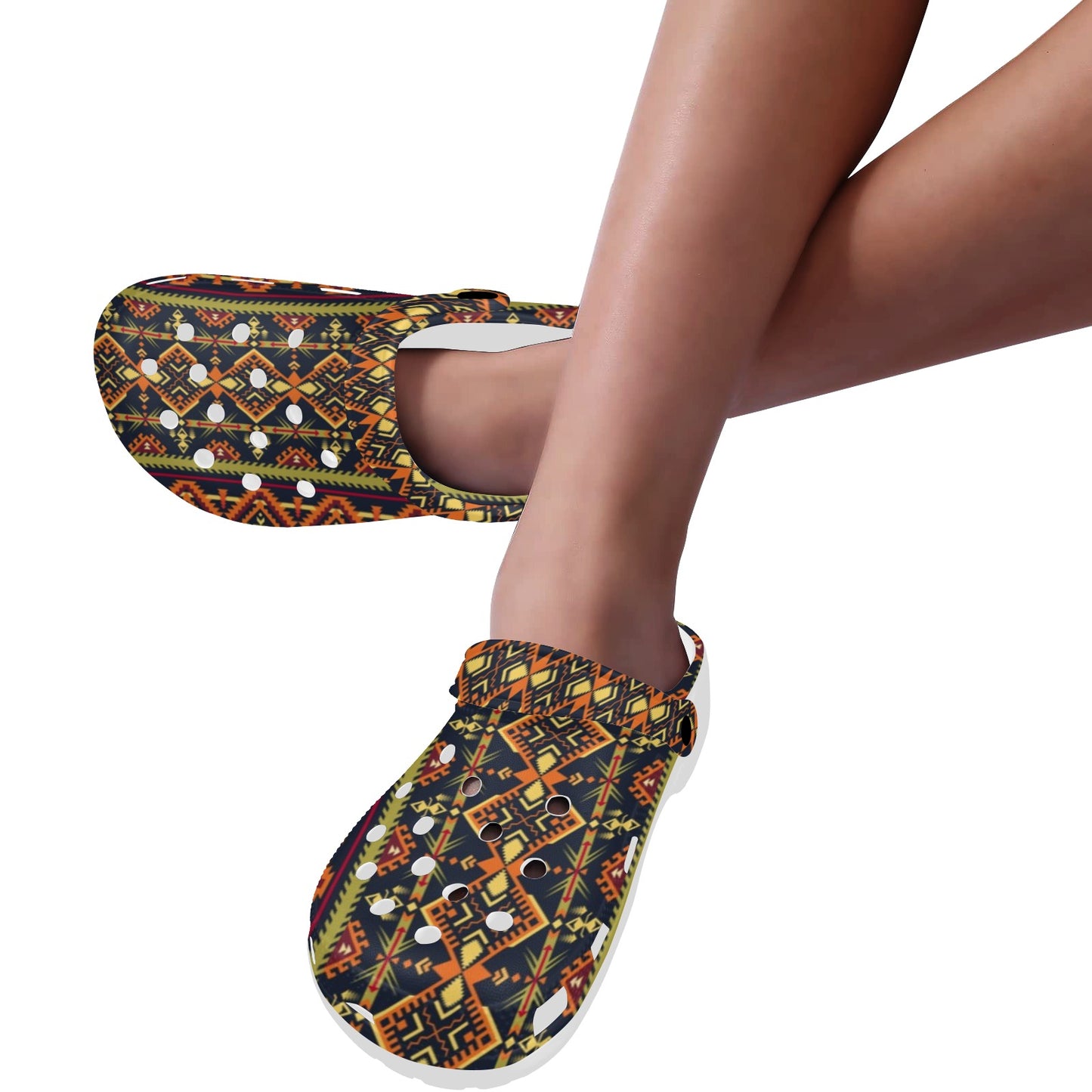 Kente Classic Design African Print Unisex Clogs Shoes