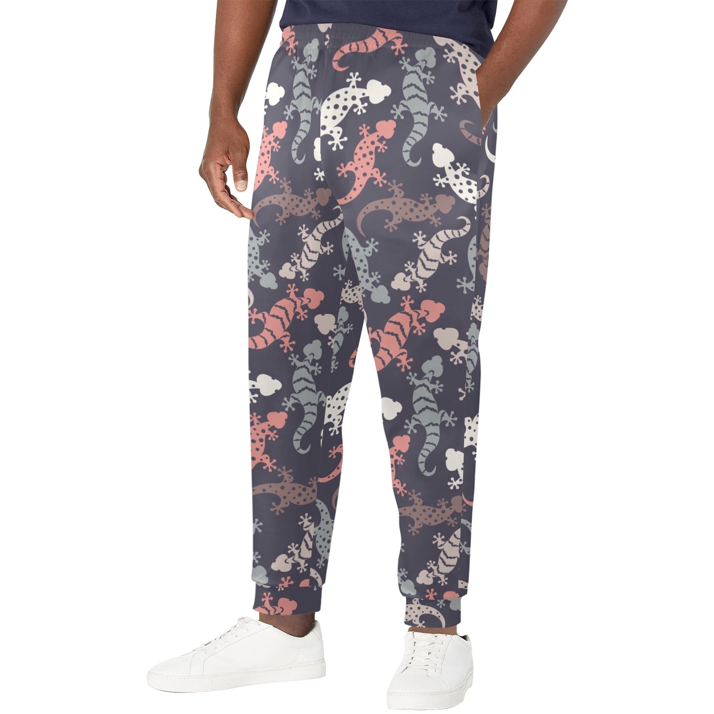 Gecko Pattern Print Design 02 Men's Casual Track Pants
