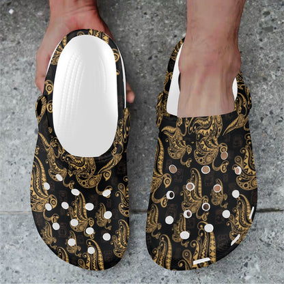 Owl Tribal Polynesian Design Print Unisex Clogs Shoes