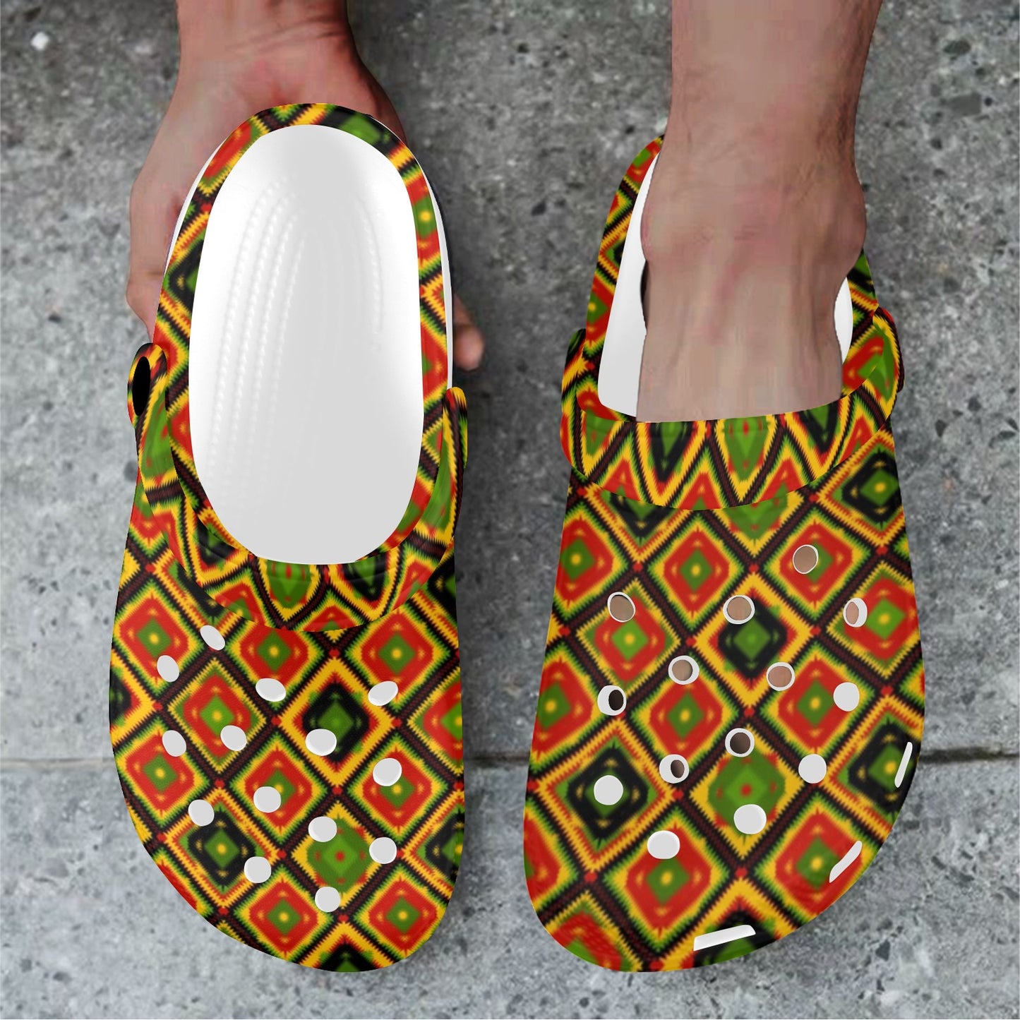 Rasta Reggae Color Pattern Unisex Clogs Shoes