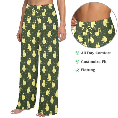 Capybara Pattern Print Design 03 Women's Wide Leg Lounge Pants