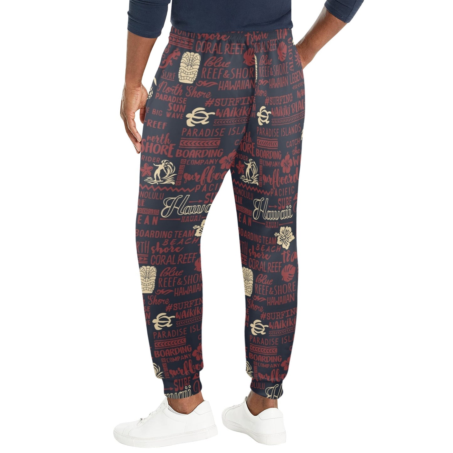 Hawaiian Themed Pattern Print Design H017 Men's Casual Track Pants