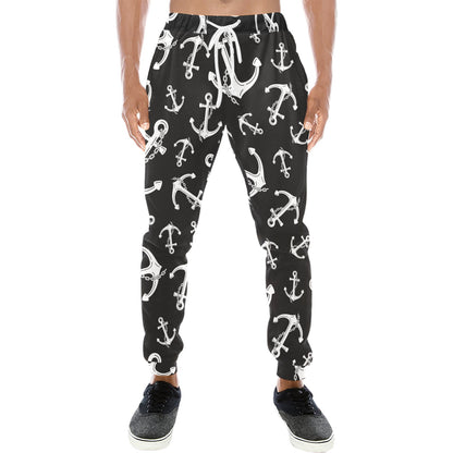 Anchor Black White Men's Sweatpants