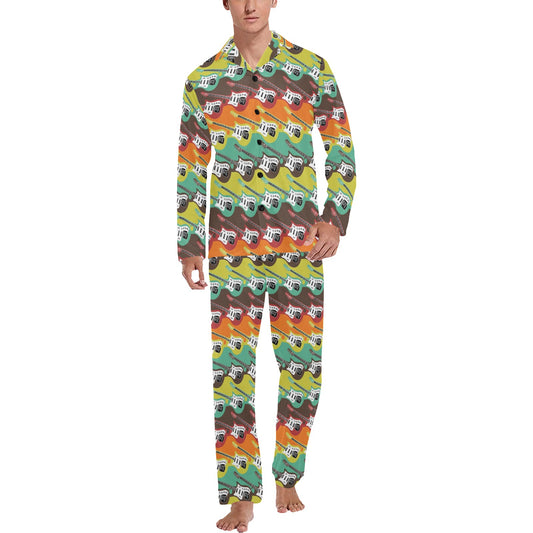 Electric Guitar Print Design LKS401 Men's Long Pajama Set
