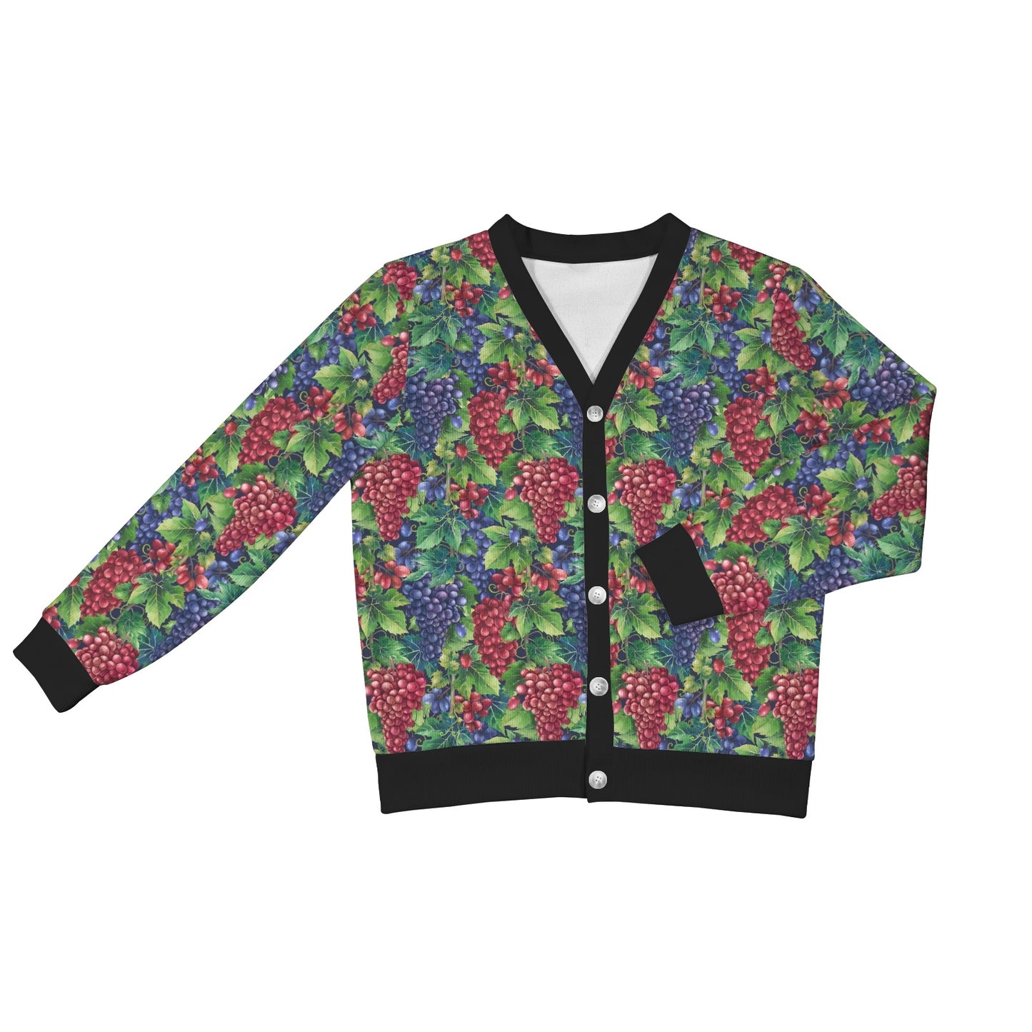 Grape Pattern Print Design GP02 Women's Cardigan