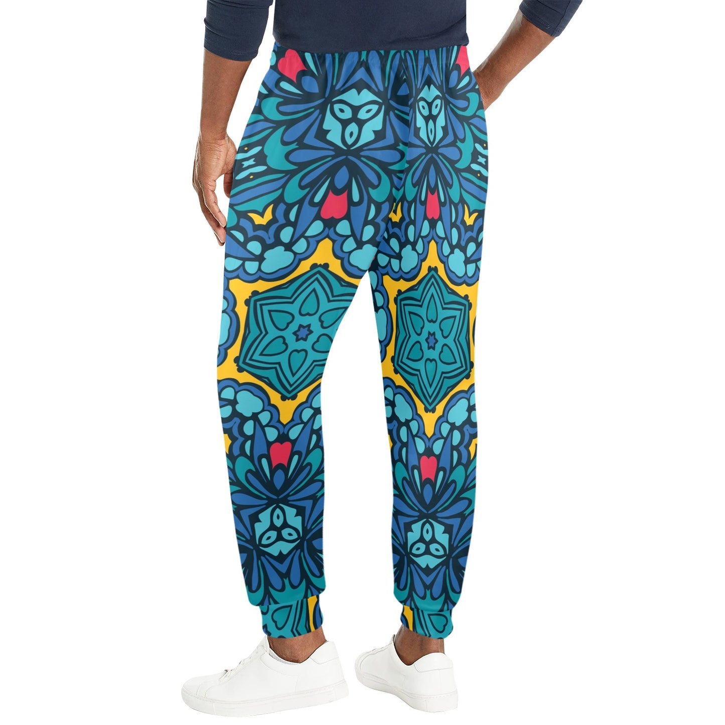 Kaleidoscope Pattern Print Design 04 Men's Casual Track Pants