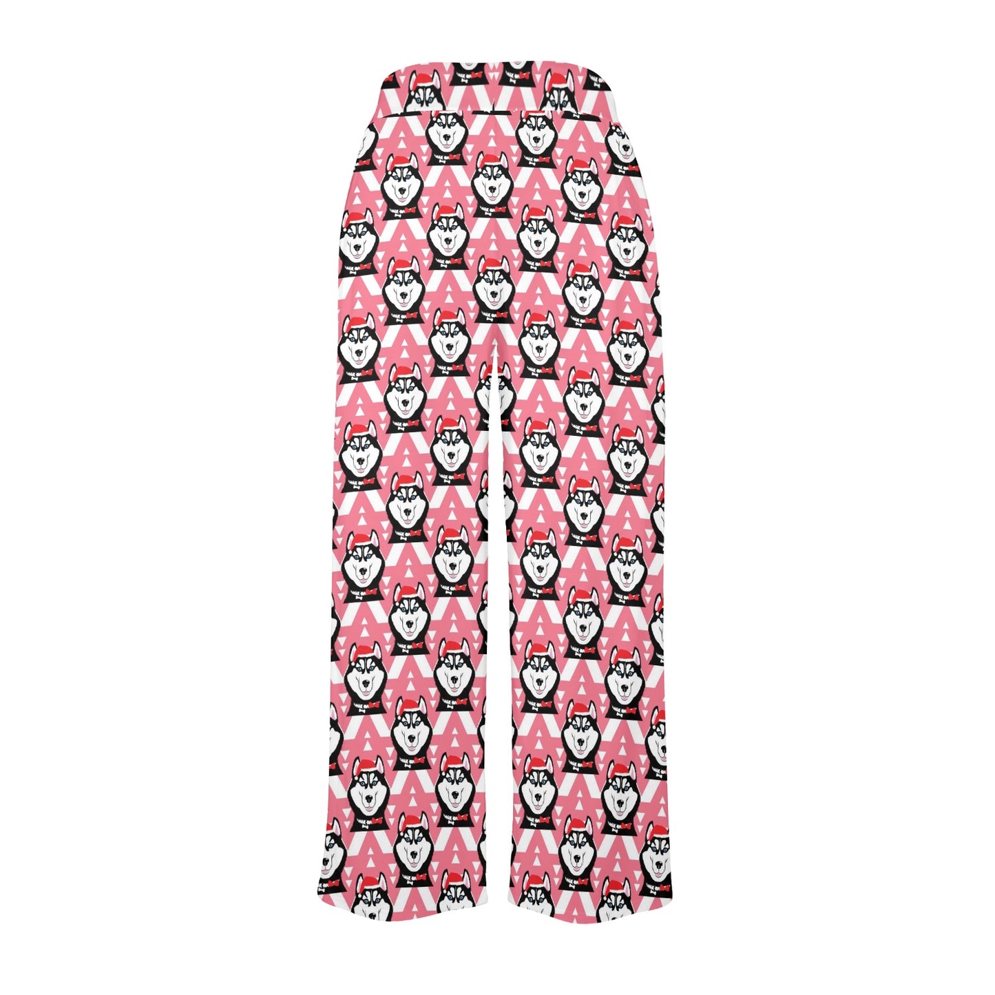 Siberian Huskies Christmas Themed Print Design LKS302 Women's Wide Leg Lounge Pants