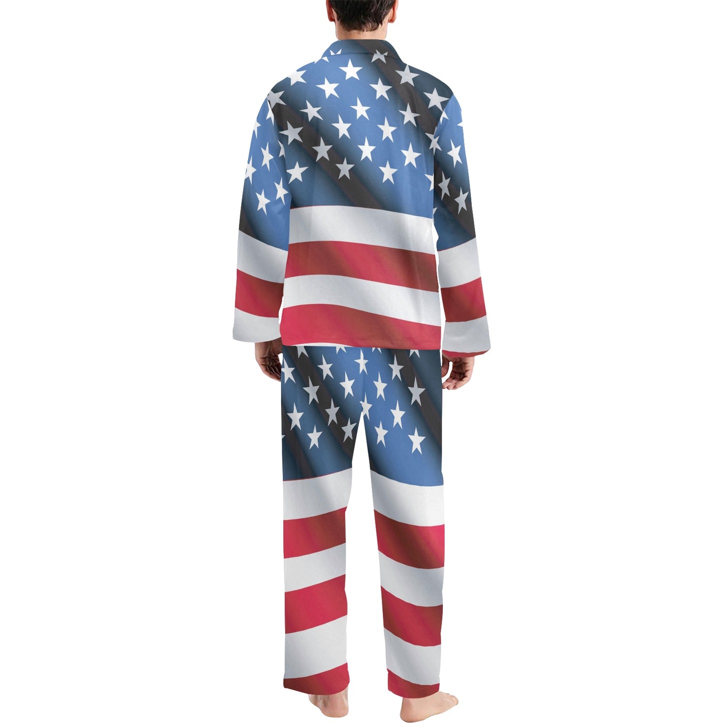 American flag Classic Men's Long Pajama Set