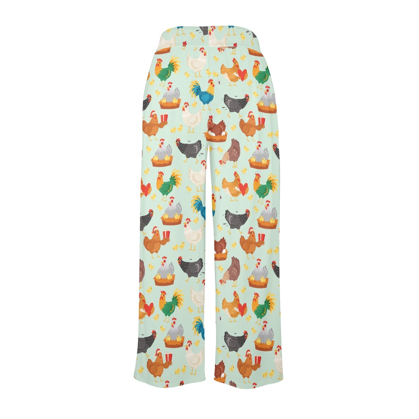 Chicken Pattern Print Design 07 Women's Wide Leg Lounge Pants