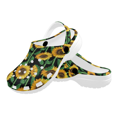 Sunflower Realistic Print Pattern Unisex Clogs Shoes