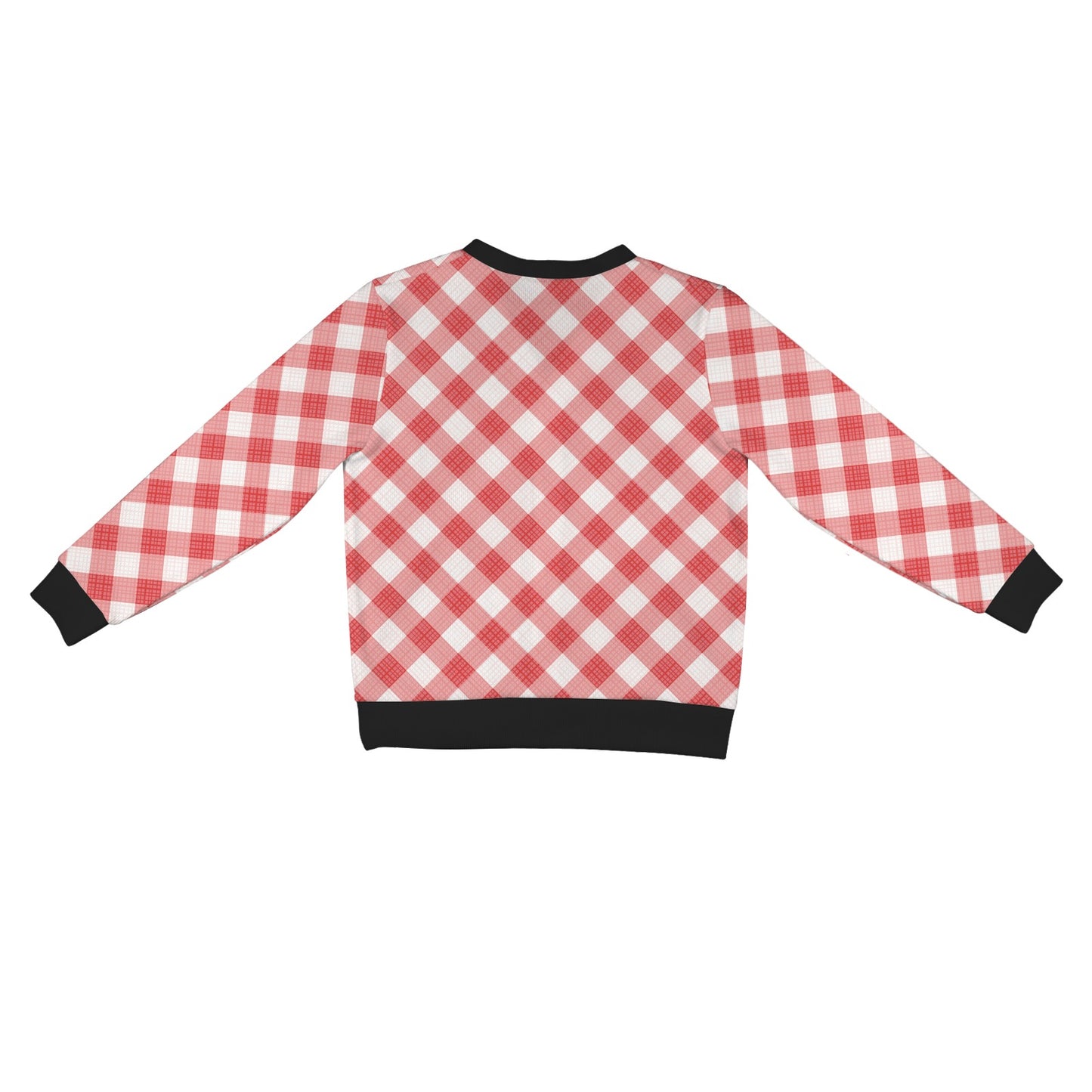 Gingham Red Pattern Print Design 01 Women's Cardigan