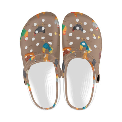 Chicken Happy Print Pattern Unisex Clogs Shoes